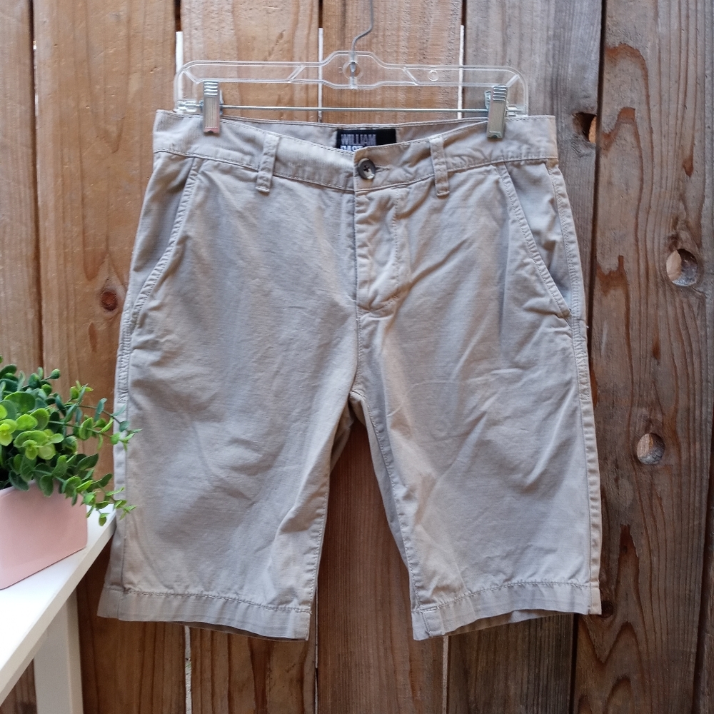 Men's William Rast Button Fly Beige Utility Shorts